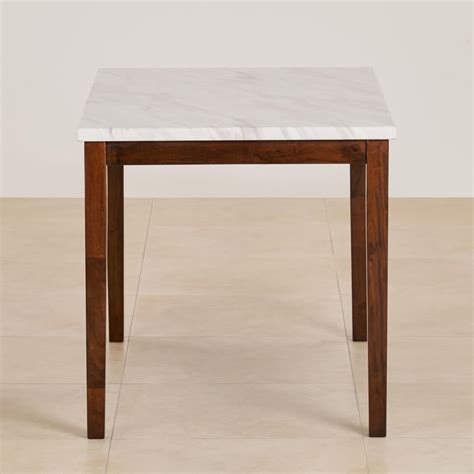 Buy (Refurbished) Jasper Faux Marble Top 4-Seater Dining Table - White ...