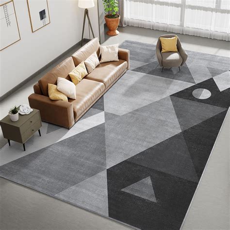 Amazon.com: HOMFINE Washable Modern Area Rug - Geometric Style 8x8 Rugs ...