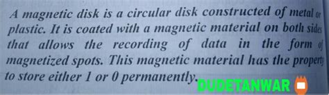 what is Magnetic Disk - Brainly.in