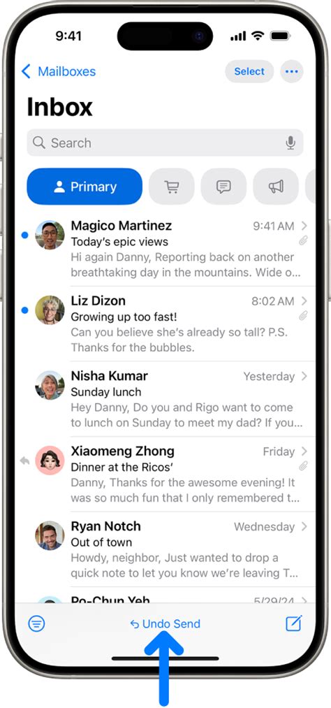 ‏iPhone پر Mail میں “بھیجنے کو رد کرنے” کے ساتھ ای میل سے رجوع کریں ...