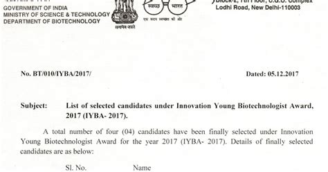 Selected Candidates | IYBA Innovation Young Biotechnologist Award 2017