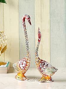 Buy Collectible India Kissing Duck Swan Love Couple Bird Statues Set ...