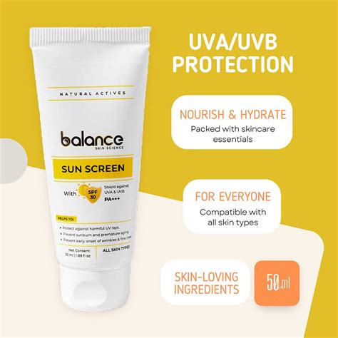 Balance Skin Science Sunscreen SPF 30 - Safe & Refreshing Protection