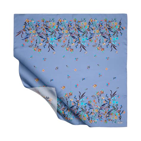 Baby Blue Day Dream Twill Silk Scarf | Ipekevi