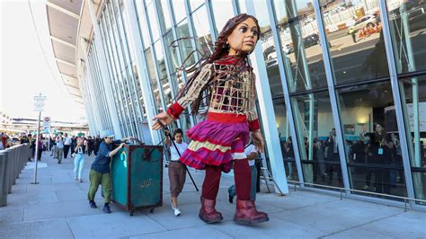 12-foot-tall Little Amal walks NYC, a place of radical puppetry
