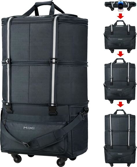 Mixi Travel Bag With Wheels - Expandable Foldable Luggage, Collapsible ...