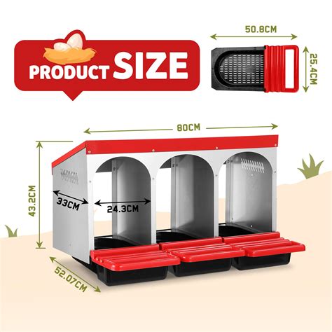 3 Hole Chicken Nesting Box Hen Roll Away Laying Boxes Chook Nest ...