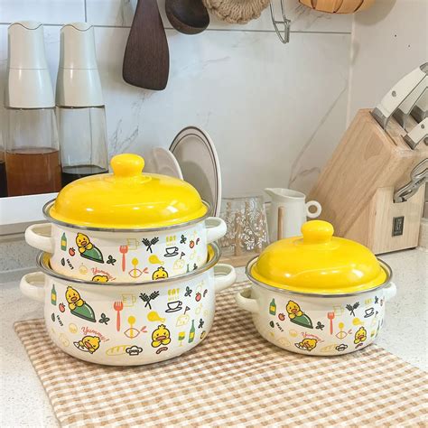 Enameled-Pots-and-Pans-Kitchen-Cookware-with-Lids-Double-Ears-Enameled ...