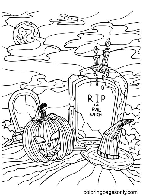 Coloring Pages Scary Hallway