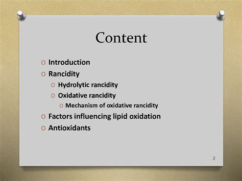 SOLUTION: Spoilage oxidative and hydrolytic rancidity chemistry and ...