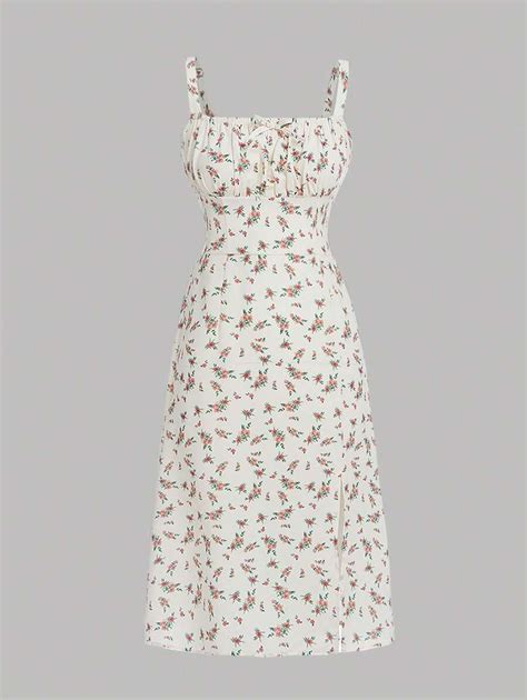 SHEIN Teen Girls Ditsy Floral Print Ruched Bust Cami Dress | SHEIN USA