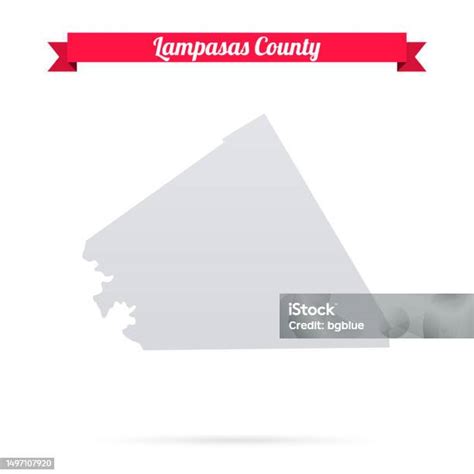 Lampasas County Texas Map On White Background With Red Banner Stock ...