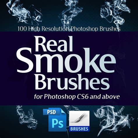 100 Real Smoke Brushes for Photoshop - MasterBundles