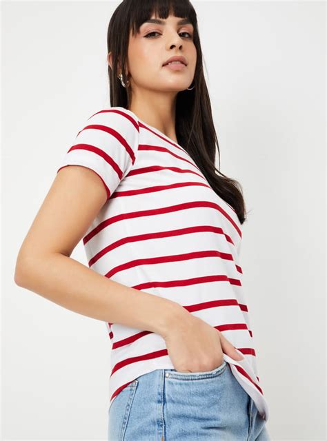 Buy Women Striped T-shirt Online at just Rs. 299.0 - 1000015260135 ...