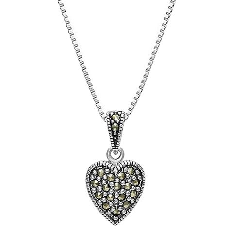 GIVA AVNI 925 Oxidised Studded Heart Pendant with Box Chain | Gifts for ...