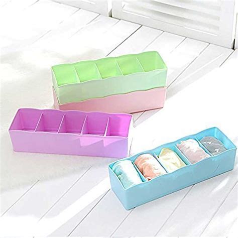 PANNA TRADERS Runway,Hanky Box (Set of 4) .5-Grid Plastic Storage Box ...