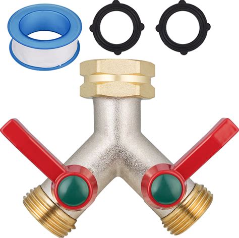 Amazon.com: STYDDI Garden Hose Splitter Full Flow, Brass Heavy Duty ...