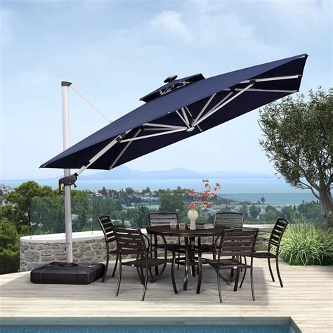 Buy PURPLE LEAF 10 Feet Double Top Deluxe Solar Powered LED Square ...