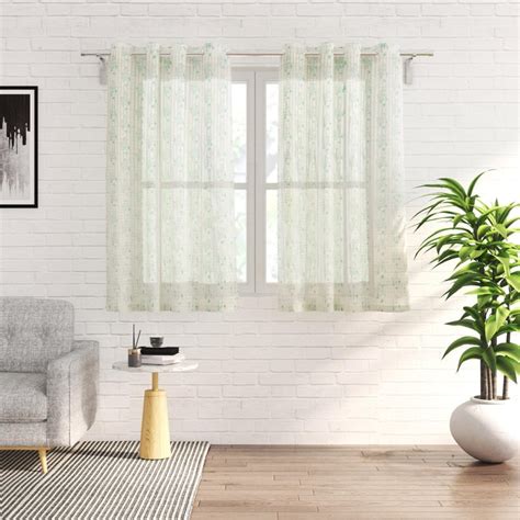 Buy Corsica Set of 2 Printed Sheer Window Curtains from Corsica by Home ...