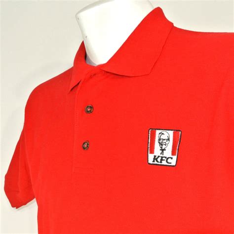 Kentucky Fried Chicken KFC Employee Uniform Polo Shirt Red Size L Large NEW