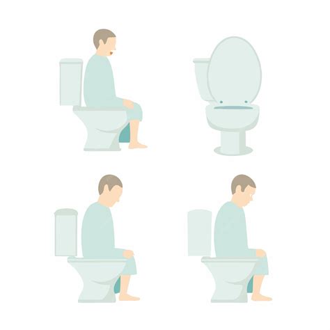 Set of Toilet Man Sitting on Toilet Commode Clipart Vector Illustration ...