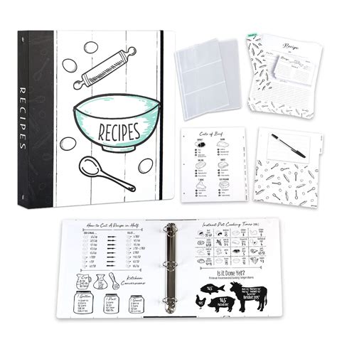 Buy OUTSHINE Premium Recipe Book Binder Set | Farmhouse Recipe Binder 8 ...