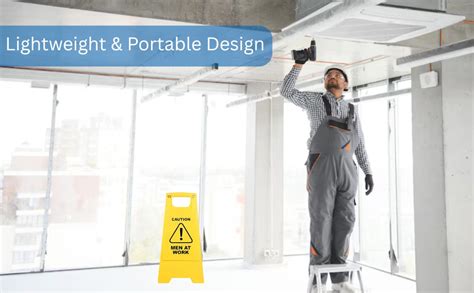 Men At Work Sign Board, Two-Sided Folding Floor Sign Board with ...