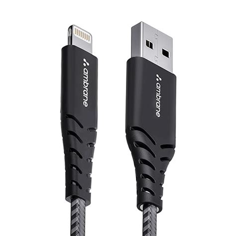 Ambrane USB To Lightning 3A Fast Charging Braided Lightning Cable ...