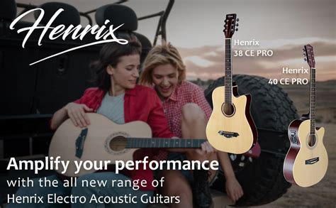 Henrix 40CE 40 Inch Cutaway Linden Wood Electro-Acoustic Guitar With ...