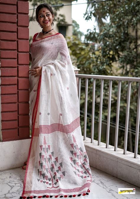 Pure Linen with Polka Buti and Tree Motif – Amrapali Boutique