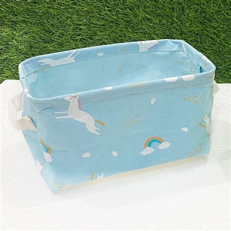 FOLDABLE STORAGE BASKET (Blue Rainbow) (1 Pc.) – Solitaire Home Elegance