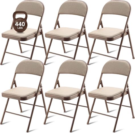 Amazon.com: FairySandy 6 Pack Folding Chairs with Metal Frame and ...