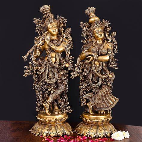 Brass Superfine Radha Krishna Statue Set (27 Inch) – Vedansh Craft