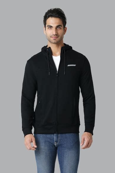 Buy Men Black Solid Casual Jacket Online - 642622 | Van Heusen