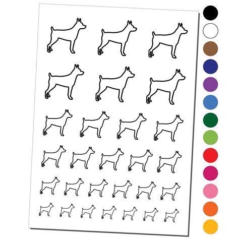 Buy Rat Terrier Dog Outline Water Resistant Temporary Tattoo Set Fake ...