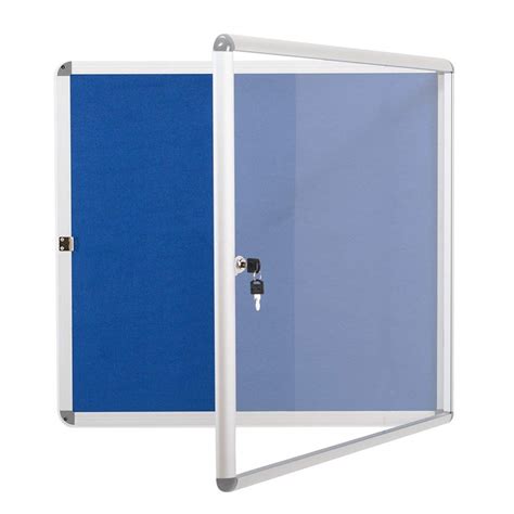 Provizon® Lockable Cover Fabric Notice Bulletin Board, Tamperproof with ...