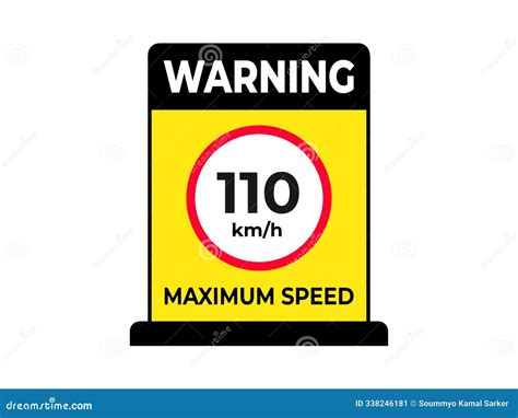 110 Km Per Hour Maximum Speed Limit Traffic Sign Illustration Stock ...