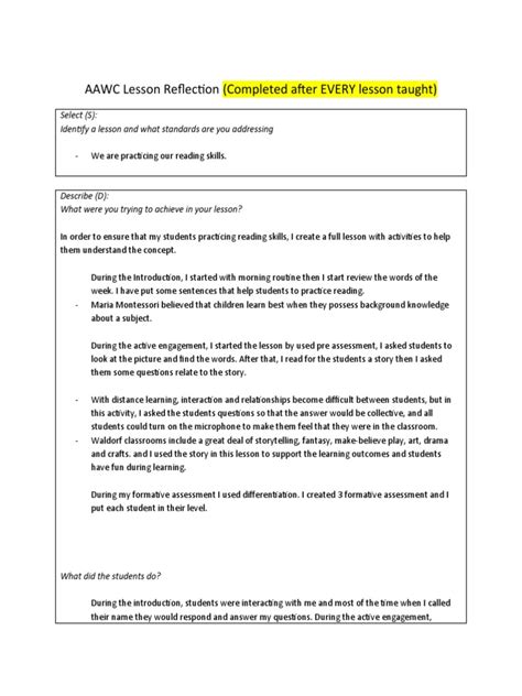 Image result for Lesson Plan Reflection