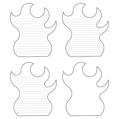 Fire-Shaped Writing Template | Free Printable Papercraft Templates