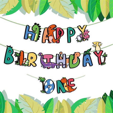 Buy GUGELIVES 1st Birthday Banner Dinosaur Happy Birthday Banner Kids ...