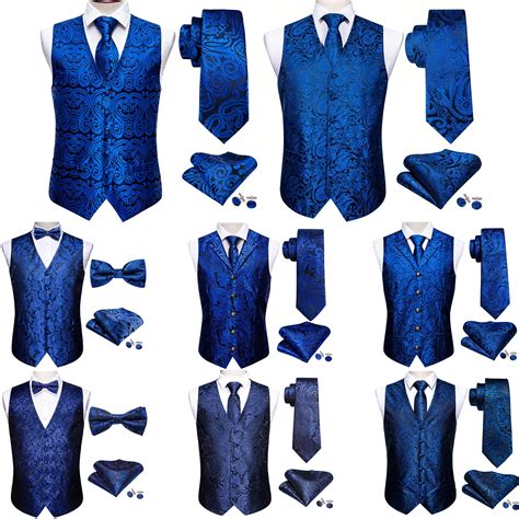 Elegant-Men-s-Vest-Silk-Royal-Blue-Sky-Blue-Navy-Paisley-Gift-Male ...