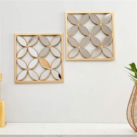 Buy Home Centre Photomontage Mirror Wall Art - Set of 2 Pieces - Gold ...