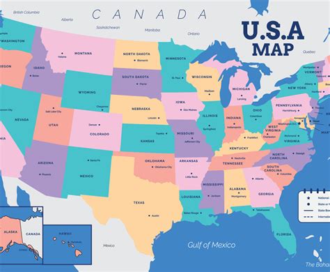 Detailed Map of USA | FreeVectors