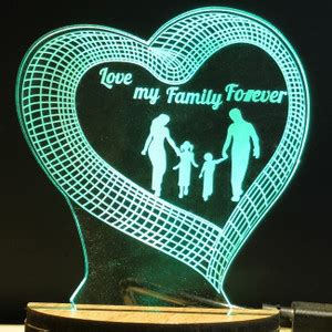 Talgo LOVE MY FAMILY FOREVER Acrylic USB 3D Illusion RGB 7 Colour ...