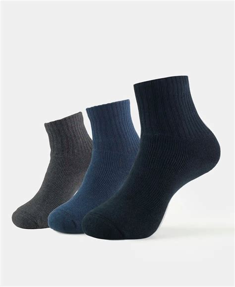 Buy Compact Cotton Terry Ankle Length Socks With StayFresh Treatment ...