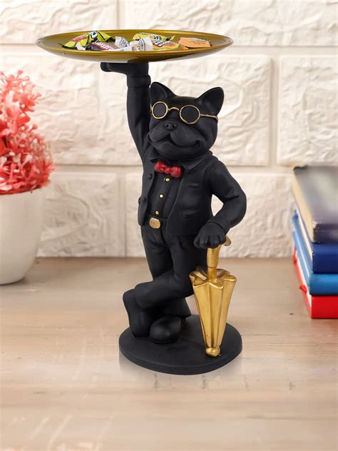 Buy zart Dog Showpiece for Home Decor Showpiece (11 inch, Black), Silk ...