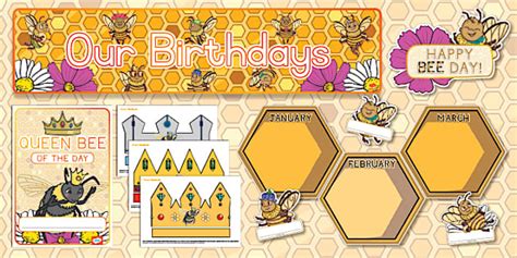Bee-Themed Birthday Chart - Twinkl South Africa - Twinkl