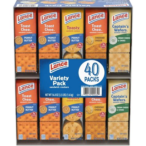 Lance Variety Pack Sandwich Crackers, 40 pk