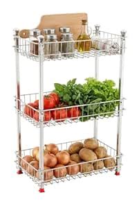 3 Tier Stainless Steel Kitchen Rack, Stand| Kitchen Organiser | Counter ...