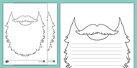 Beard Writing Template (teacher made) - Twinkl